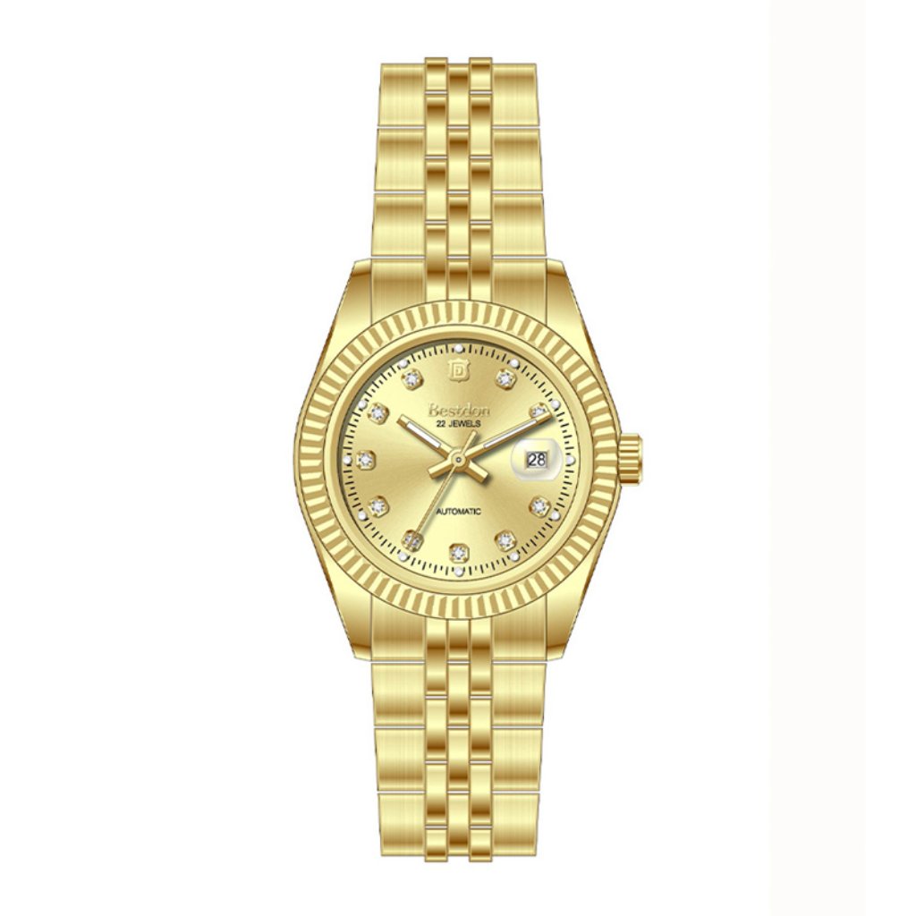 Bestdon Womens Automatic Luxury Dress Wristwatch GoldTone Stainless Steel